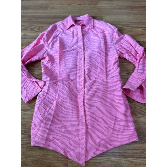 THE ATTICO Pink Silvye zebra-print fil coupé minidress size 46 / us XL - Picture 13 of 16